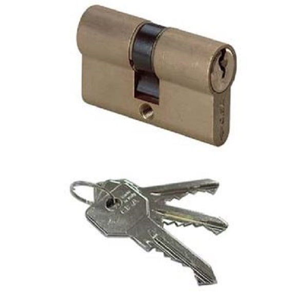 CILINDRO SAGOMATO 0G300 CISA OTTONE CHIAVI 3 CAMMA DIN MM 54 27+27
