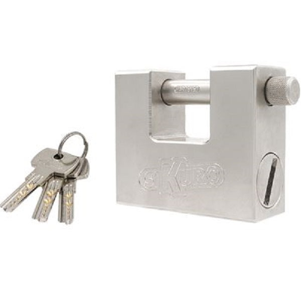LUCCHETTO ANTISCASSO SSU-84 ILSA ACCIAIO CARBONITRURATO CROMATO CHIAVI 3 MM 84