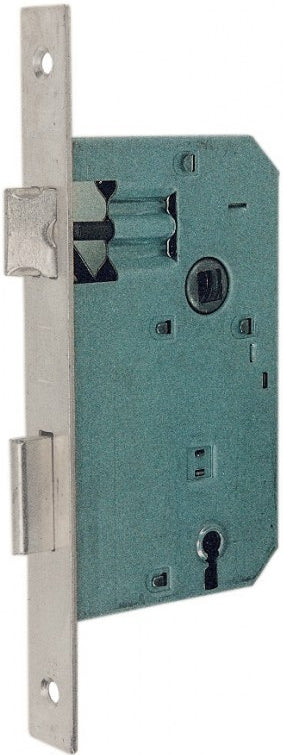 SERRATURA MECCANICA CON PIASTRA RETTANGOLARE 70 mm QUADRO 8 mm. FINITURA OTTONE