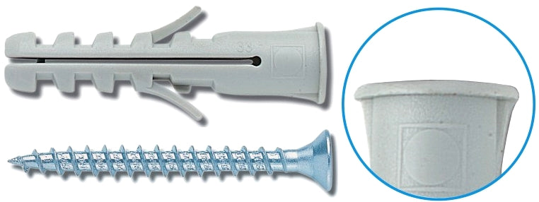 ANCORANTE LEGGERO UNIVERSALE EB/VA CON COLLARINO 10×50 mm CON VITE TESTA SVASATA PIANA