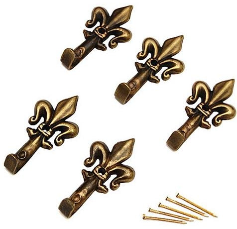 BLISTER 5 GANCI APPENDIQUADRO GIGLIO BRONZO MISURA 1