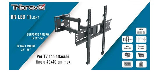 SUPPORTO TV A MURO BR LED 11 LIGHT 32"-55"
