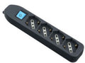 MULTIPRESA 4P BIP/SCHUKO+INTERR S/CAVO NERO