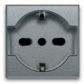 PRESA SCHUKO BIPASSO 2P+T 10/16A 250V AVE ALLUMIA COLORE GRIGIO LUCIDO