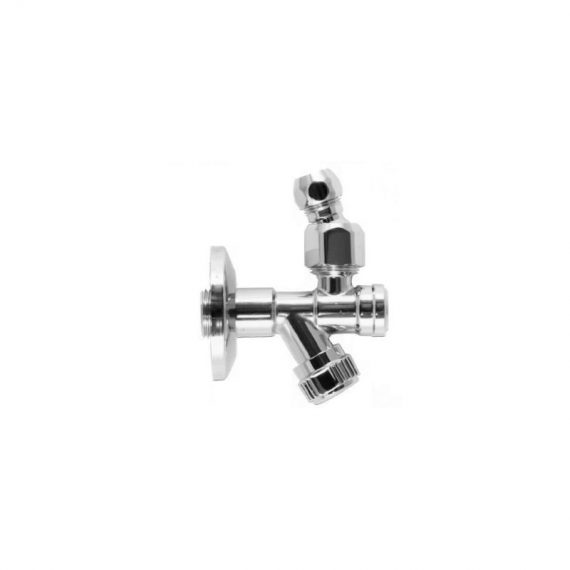 RUBINETTO SOTTOLAVABO CROMATO A VITONE 1/2" CON FILTRO SNODO E ROSETTA - IDROTRADE