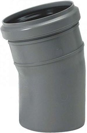 CURVA AD INNESTO 15° PER SCARICO DIAMETRO 40 mm IN POLIPROPILENE COLORE GRIGIO BAMPI SISTEMA BAMPLAST