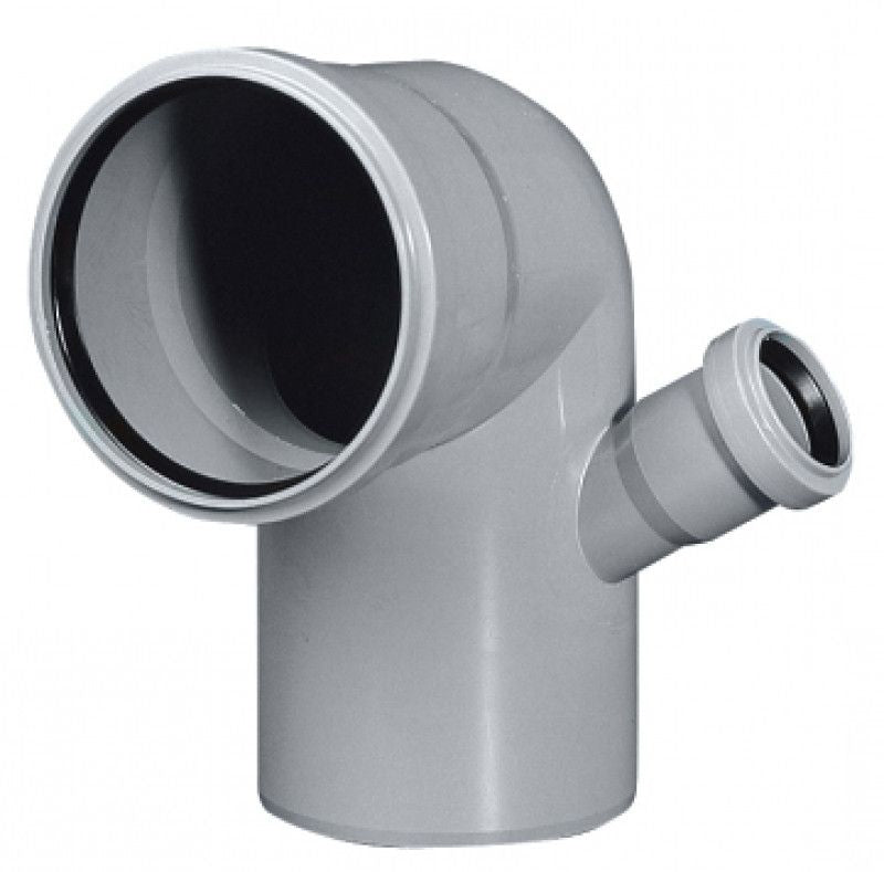CURVA GRIGIA PP 87½° DIAMETRO 110 mm CON 1 ATTACCO SINISTRO DIAMETRO 50 mm BAMPI SISTEMA BAMPLAST