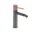 MISCELATORE BIDET GRIGIO OPACO/CHAMPAGNE SERIE LINE
