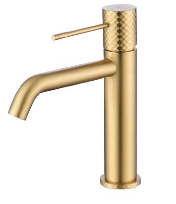 MISCELATORE MONOCOMANDO PER LAVABO ORO SPAZZOLATO GENOVA