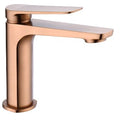 MISCELATORE MONOCOMANDO PER LAVABO SERIE NAPLES IN ORO ROSA SPAZZOLATO