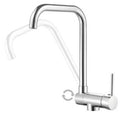 RUBINETTO MISCELATORE MONOCOMANDO CROMATO PER LAVELLO A CANNA RECLINABILE PER SOTTO FINESTRA SERIE BOREALIS