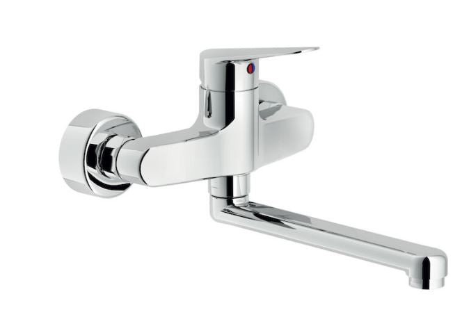 MISCELATORE MONOCOMANDO LAVELLO A PARETE SERIE BLUES CROMO