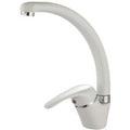 MISCELATORE LAVELLO "BYRON", MONOCOMANDO, CON CANNA ALTA GIREVOLE. COLORE BIANCO