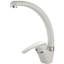MISCELATORE LAVELLO "BYRON", MONOCOMANDO, CON CANNA ALTA GIREVOLE. COLORE BIANCO