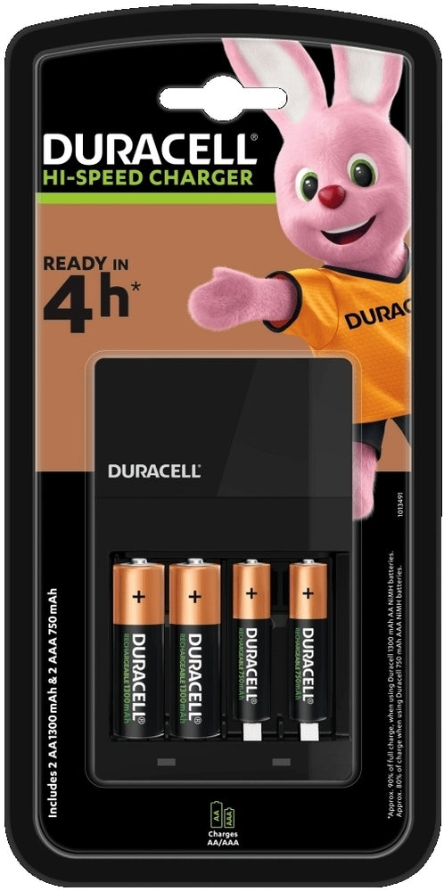 CARICABATTERIA DURACELL PER RICARICA IN 4 ORE BATTERIE STILO E MINISTILO