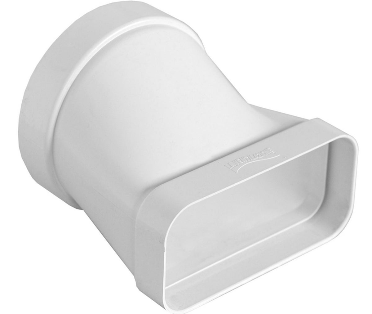 GIUNTO ORIZZONTALE IN ABS PER PASSAGGIO DA TUBO TONDO A RETTANGOLARE E VICEVERSA Ø100/120 x 60 mm