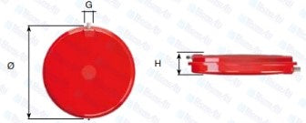 VASO ESPANSIONE LT08 CP392 D392 ATTACCO 3/8" VALVOLA 180°