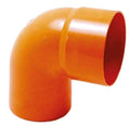 CURVA 87 INCOLLAGGIO MASCHIO FEMMINA IN PVC ARANCIO ø 100