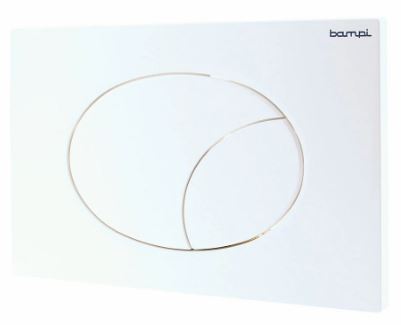 CPLAFLOW1 - PLACCA BIANCA LUCIDO FLOW PER CASSETTA INCASSO WC BAMPI 2 TASTI