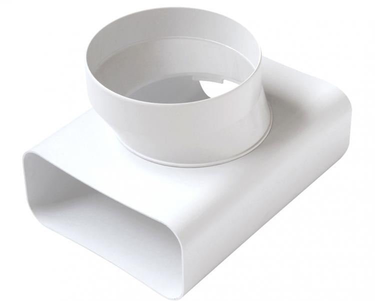 RACCORDO A "T" VERTICALE PER PASSAGGIO DA TUBO RETTANGOLARE A TONDO E VICEVERSA 120x60 mm