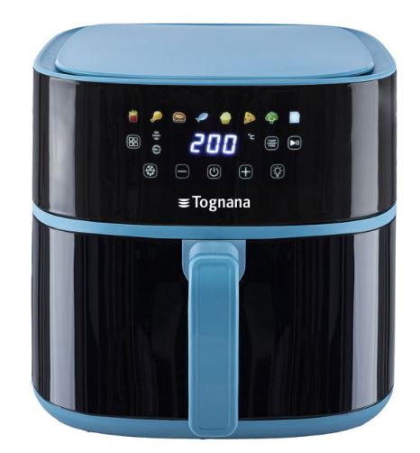 FRIGGITRICE AD ARIA 8 L CARTA DA ZUCCHERO PLASTICA-ACCIAIO INOX BLU LINEA IRIDEA
