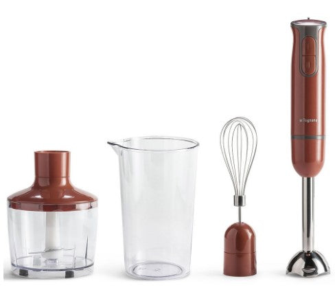 FRULLATORE A IMMERSIONE 3IN1 PLASTICA-ACCIAIO INOX ROSSO LINEA IRIDEA