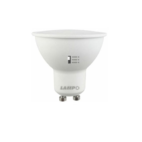 LAMPADA LED LAMPO GU10 TRICOLOR 8W - 3000K 4000K 6000K