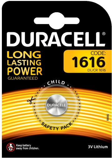 BATTERIA SPECIALISTICA A BOTTONE AL LITIO DA 3 V DURACELL 1616