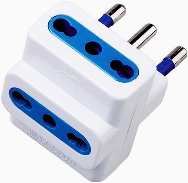 ADATTATORE MOBILE BIANCO CON 1 SPINA E 3 PRESE 2P+T BIPASSO 16 A