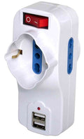 ADATTATORE USB-2 USB, 3PRESE SPINA ROTANTE