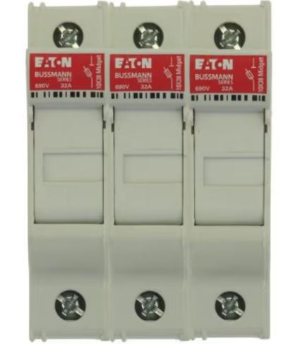 PORTAFUSIBILE GUIDA DIN 32A 10X38 3 POLI