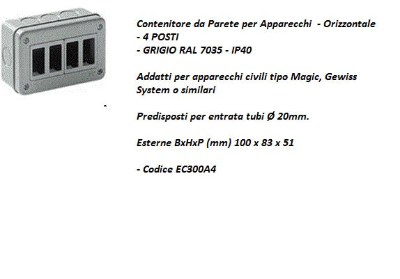 CASSETTA ESTERNA4  POSTI IP 40