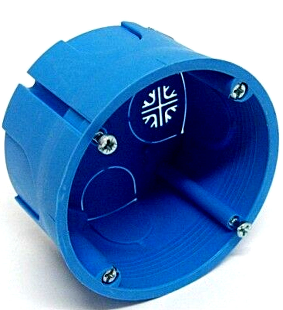 SCATOLA DI DERIVAZIONE TONDA BLU SENZA COPERCHIO Ø 80×45 mm