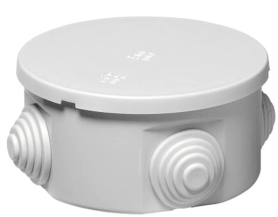 CASSETTA DI DERIVAZIONE TONDA IP44 Ø 65×35 mm CON 4 PASSACAVI
