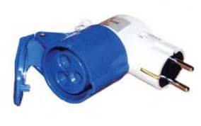 ADATTATORE CIVILE-INDUSRIALE 220V CON SPINA SCHUKO 16A a 90°