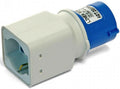 ADATTATORE DA INDUSTRIALE A CIVILE SPINA 2P+T 16A - 1 PRESA SCHUKO/BIVALENTE