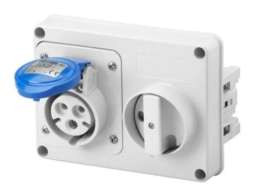 PRESA INTERBLOCCATA ORIZZONTALE IP67 2P+T 220V 16A EC690901