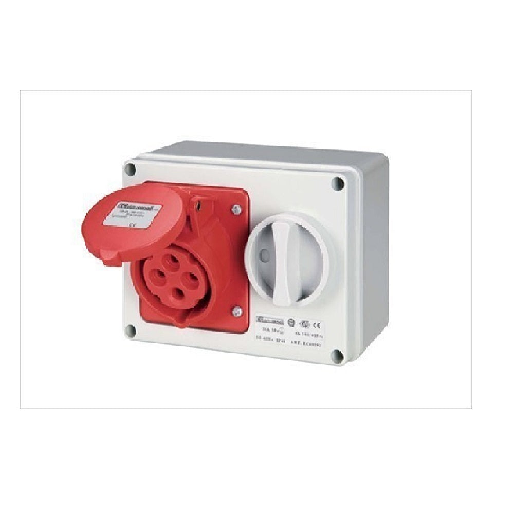 PRESA INTERBLOCCATA CON FONDO IP 44 380V 3P+T 16A