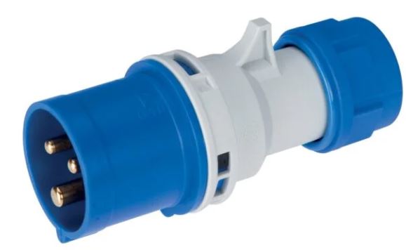 SPINA DIRITTA BLU INDUSTRIALE 32A 2P+T 220V