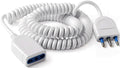 CAVO PROLUNGA SPIRALATO 3 METRI BIANCO CON SPINA 16A 2P+T E PRESA 10/16A 2P+T