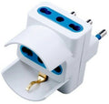 ADATTATORE TRIPLO CON SPINA 16A 2P+T - 2 PRESE 10/16A + SCHUKO 16A BIVALENTE 2P+T