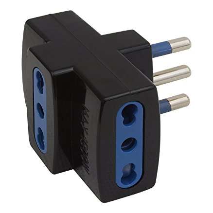 ADATTATORE TRIPLO NERO CON SPINA 16A