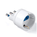 ADATTATORE SCHUKO BIANCO CON SPINA 2P+T 16A E PRESA 10A 2P+T