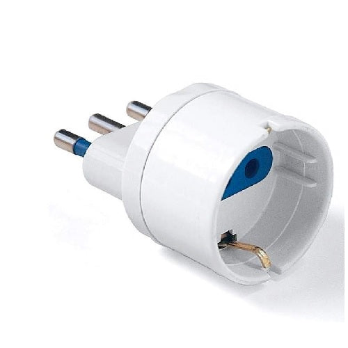 ADATTATORE SCHUKO BIANCO CON SPINA 2P+T 16A E PRESA 10A 2P+T