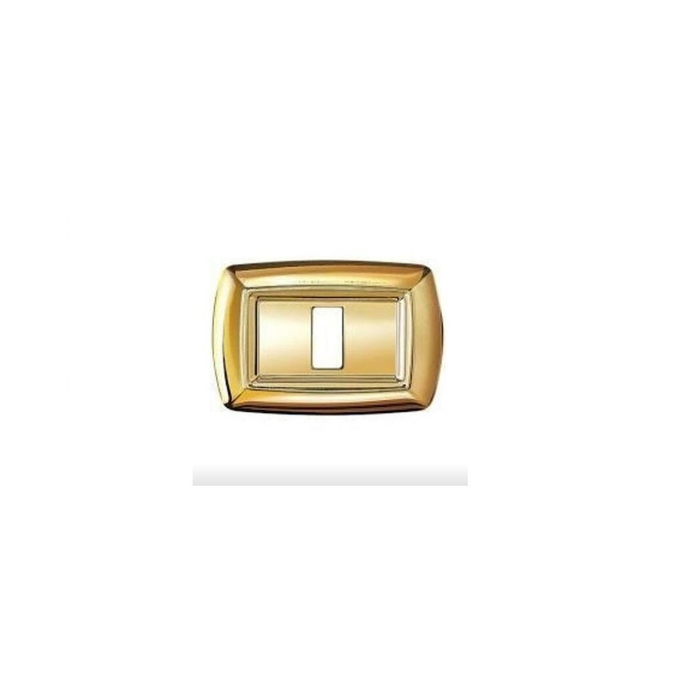 PLACCA TONDO' 1 POSTO COLOR ORO COMPATIBILE BTICINO MAGIC