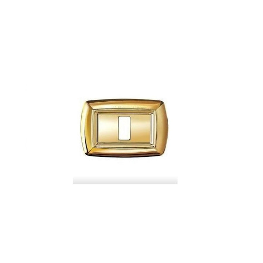 PLACCA TONDO' 1 POSTO COLOR ORO COMPATIBILE BTICINO MAGIC