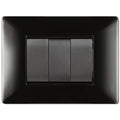 PLACCA 3 MODULI NERA ELETTROCANALI MYLIFE Q