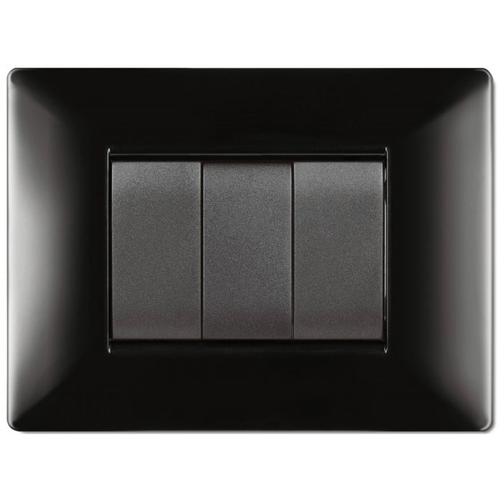 PLACCA 3 MODULI NERA ELETTROCANALI MYLIFE Q