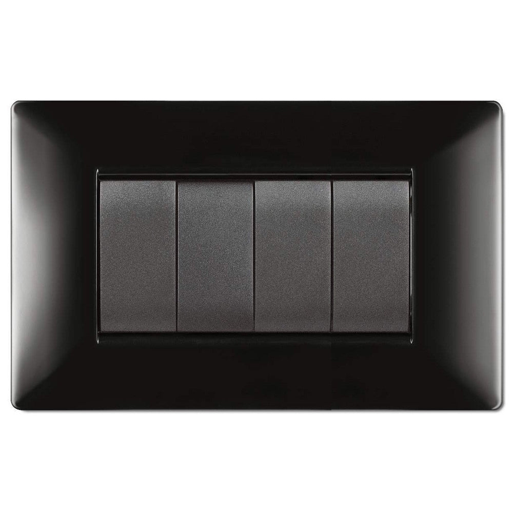 PLACCA 4 MODULI NERA ELETTROCANALI MYLIFE Q