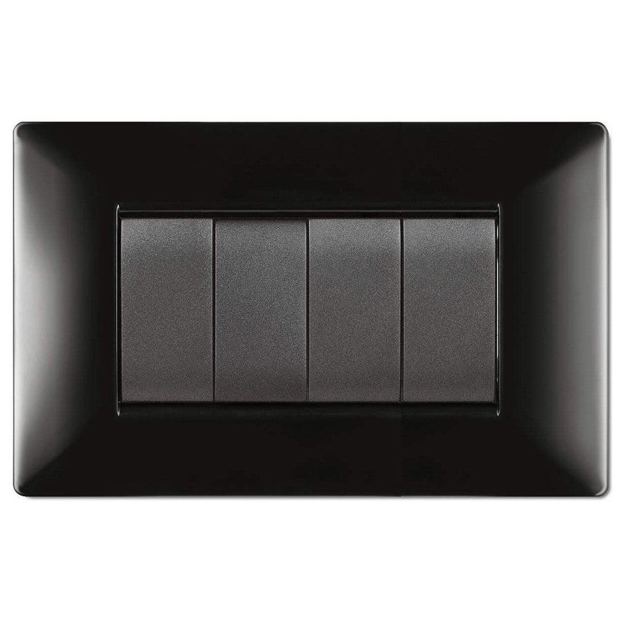PLACCA 4 MODULI NERA ELETTROCANALI MYLIFE Q